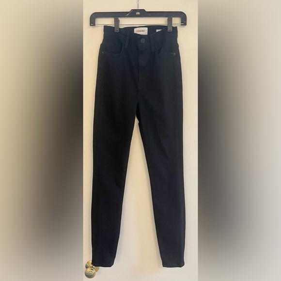 Frame skinny high rise black denim jean (sz 24) - Picture 1 of 4